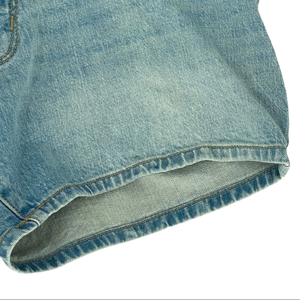 Isabel Maternity Side Panel Midi Maternity Jean Shorts Light Wash Size 4. - Picture 6 of 11